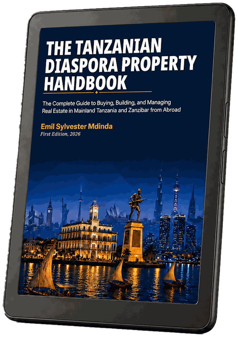 The Tanzanian Diaspora Property Handbook on a tablet
