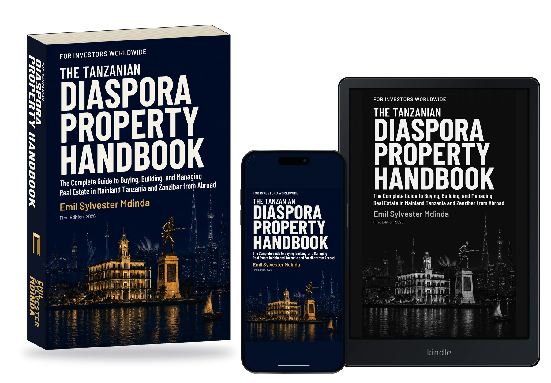 The handbook as a paperback, on a phone and on a Kindle e-reader